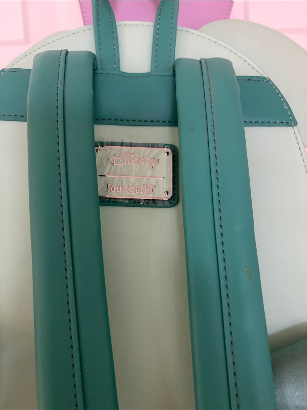 Lounged Mint Ghost Mickey Backpack with Purple Top Hat. Glows in the dark - Picture 4 of 6